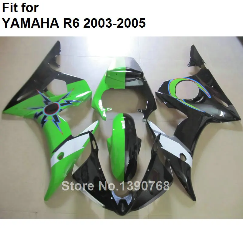 Compression molding bodyworks fairing kit for Yamaha YZFR6 2003 2004 2005 green black fairings YZF R6 03 04 05 BC56