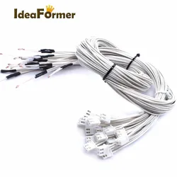1/5pcs NTC Thermistor Temperature Sensor 3950 1% line100 & 150cm 100K with XH2.54 Terminal White 2P terminal connector 3D Printe