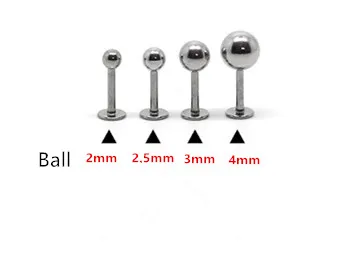 

100pcs 16G Lip Ring Labret Tragus Ball Plain 316L Surgical Steel Fashion Body Piercing Jewelry 2mm 2.5mm 3mm 4mm Wholesale