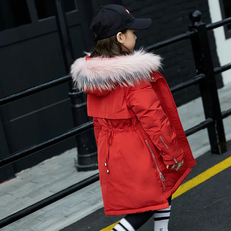 Girls 'down jacket mid-length 2019 winter new Korean version of children's down jacket in children's thickened children's coat