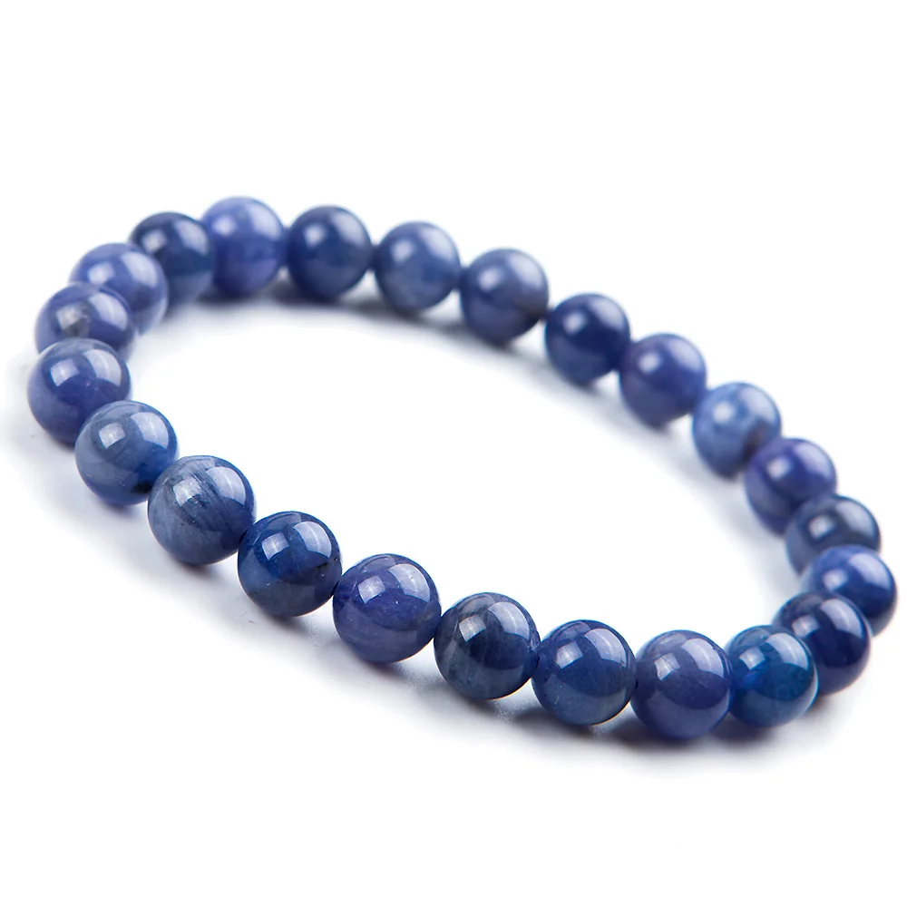 

Natural Blue Tanzanite Gemstone Round Beads Bracelet 7mm Stretch Women Men Tanzania Beads Femme Man Crystal Birthday GiftAAAAA