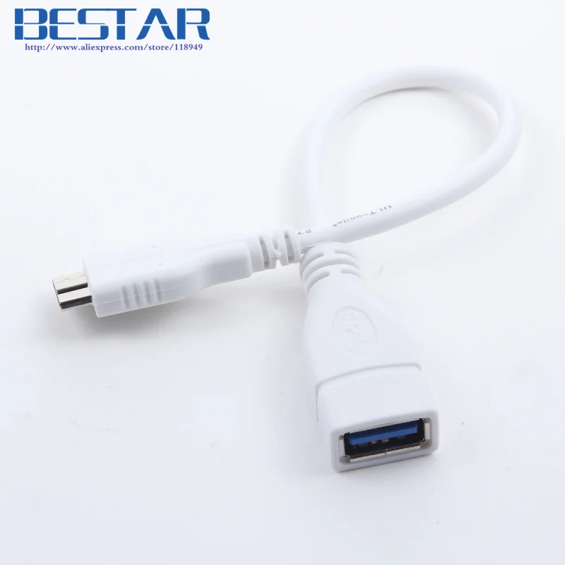 الأبيض والأسود مايكرو USB 3.0 9pin وتغ المضيف قرص فلاش كيبل 20 سنتيمتر USB3.0 USB 3.0 وتغ كابل AF إلى مايكرو B