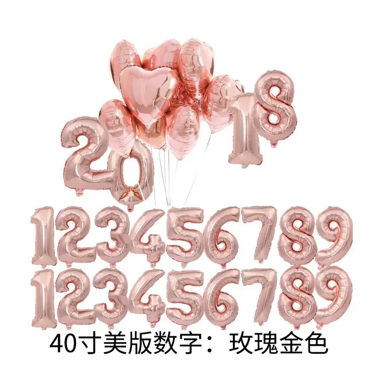 100pcs  Number Balloon 40Inch Foil Helium Balloons Birthday Wedding Party Decoration lin2208