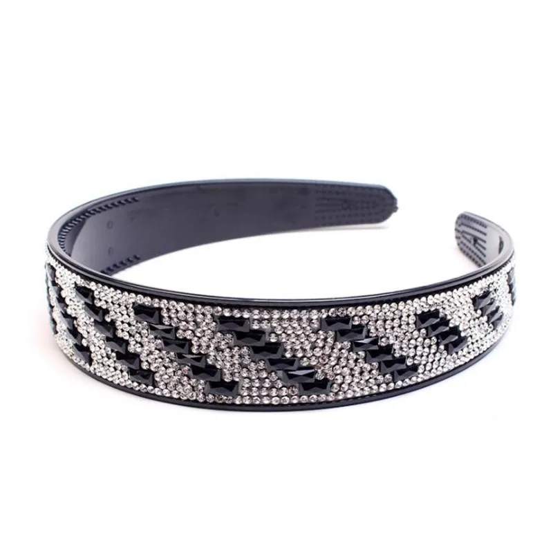 Korea Boutique Hairband Twill Crystal Wide Headband Women Girls Hair Head Hoop Bands Popular Accessories Lady Hairbands Headwear