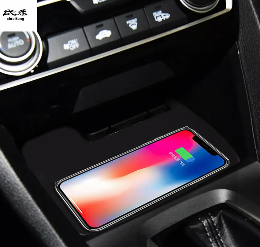 2RD Quick Special On-board Wireless Phone Charging Panel Car Accessories For Honda Civic 10th MK10 2016 2017 2018