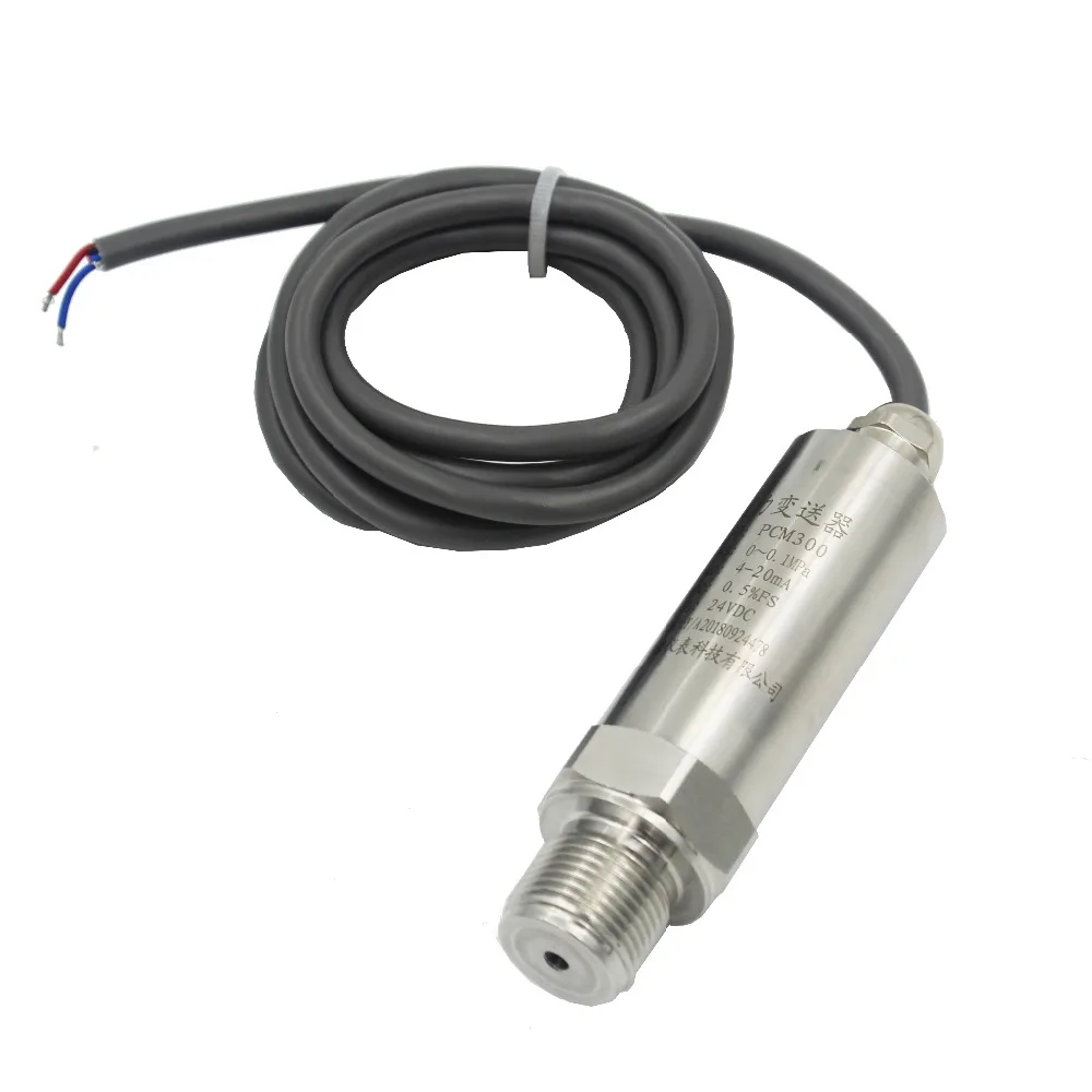 Range Optional 4-20mA Waterproof Outlet Leaded Pressure Transmitter Straight Line Pressure Sensor 30Kpa-100Mpa