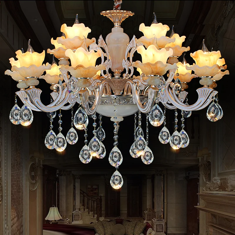 

Zinc Alloy Crystal Chandelier luxurious Living Room Lights European Chandelier Restaurant Crystal Lamp Hotel Chandelier Lamps