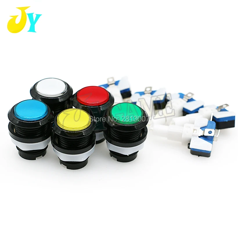 10pcs 5V 12V LED Light Lamp 32MM Round Arcade Push button Video Game Player Push Button Switch Promotion