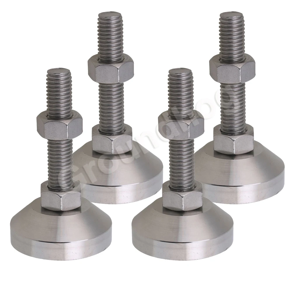 4Pcs Adjustable Feet Thread Dia M12x50mm Fixed Universal Leveling Stainless Steel feet foot for Machine Furniture 1.5 ton load