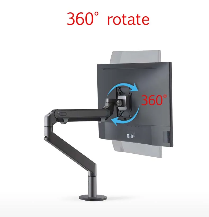 OZ-1 높이 조절 가능한 LCD 모니터 거치대, 알루미늄 합금 회전 데스크탑 디스플레이, TV 긴 팔 VESA 스탠드, 최대 지지대 27 인치