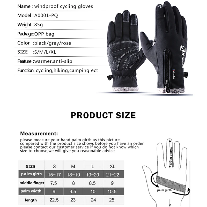 Touch Screen Cycling Gloves Winter Autumn Men High Quality Male Thicken Warm Men Cashmere Solid Gloves Mitten Business Gloves