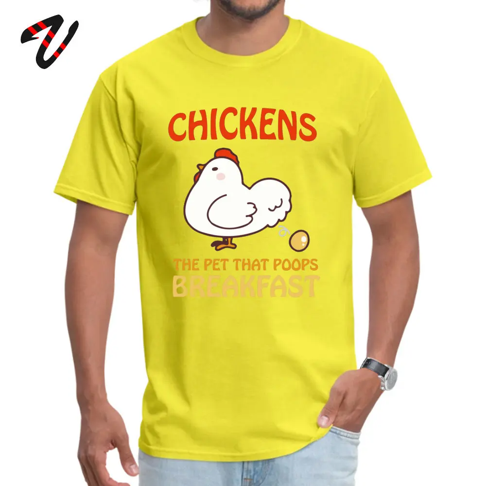 Design Men's T-shirts Chickens Pet That Poops Breakfast Funny Quote Tshirt Cartoon Male T Shirt Summer Tees Drop Shipping