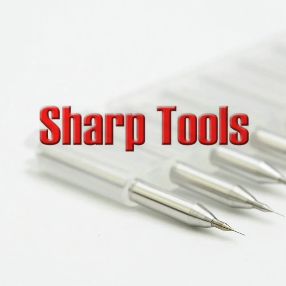 SHARP 0.1-1.0mm Mini CNC PCB Bits Drill Milling Cutters Tungsten Carbide Router Tool