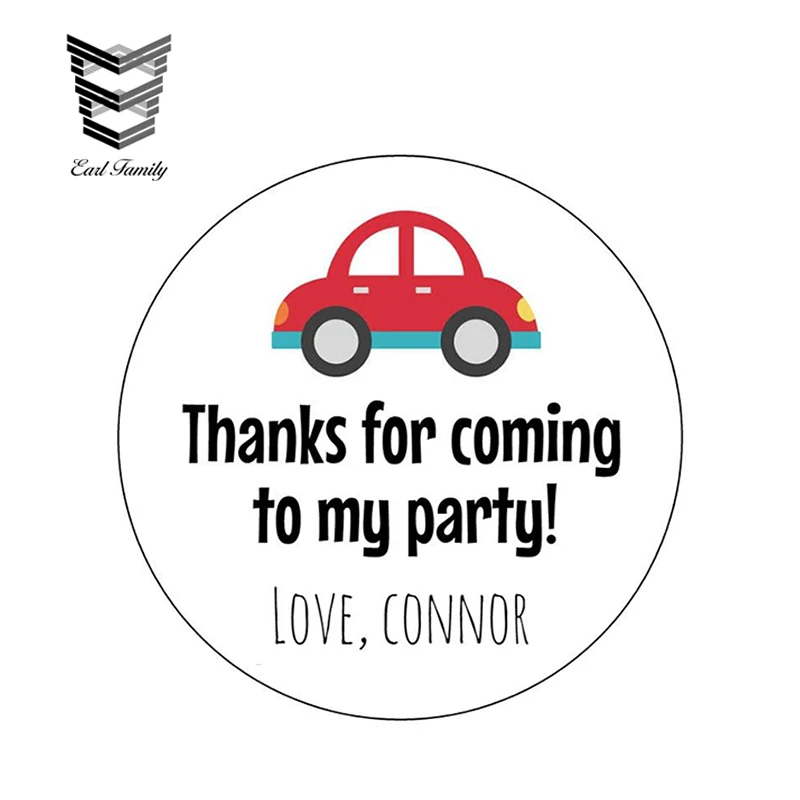 EARLFAMILY 12cm x 12cm Thanks for coming to my party Car Stickers LOVE,CONNOR Decal Transportation Labels Decoration