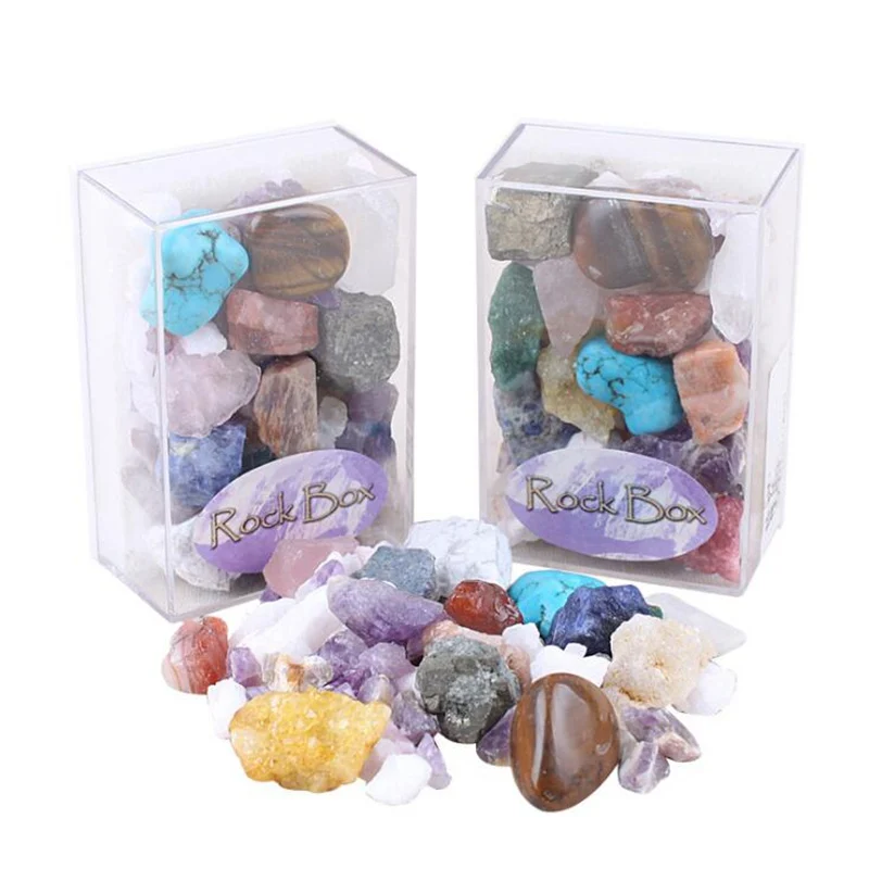 1BOX Crystal Quartz Mix Stones And Crystals Natural Gemstones Stone Specimen For Education Crystals Material Home Decorations