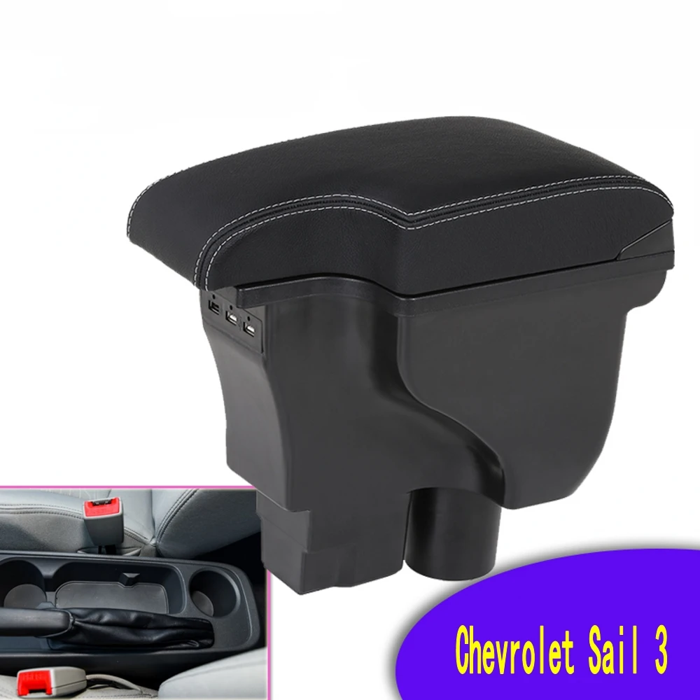 

For Chevrolet Sail 3 Armrest Central Store Content Storage Box 2015-2018