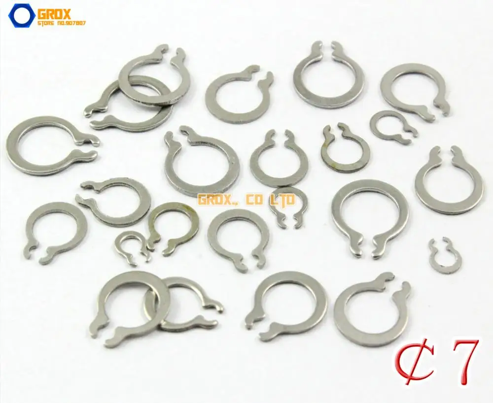 

250 Pieces 7mm 304 Stainless Steel External C Circlip Retaining Ring