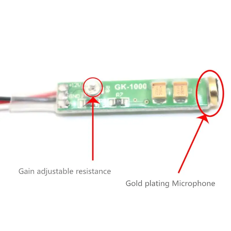 Output Volume Adjustable Special MIC Microphone Module Audio Pickup Adapter Module with Pre-amplifier for CCTV IP Camera Accesso