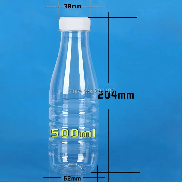 (100PCS/Pack) 500ml Transparent PET Beverage Bottle, Juice Bottle, Yogurt Bottle, Plastic Bottle, Samle Bottle