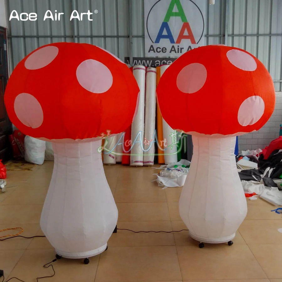 

1.5m H Inflatable Mushroom Balloon Led Pop Up Mushroom Replica with 16 Changing Colors for Yard Decoration