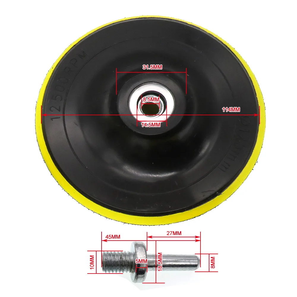 5 Inch Rotary Backing Plate Sanding Pad with M10 Thread Hook and Loop Come with Drill Adapter