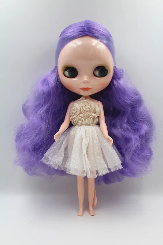 

Special doll light purple curl Blygirl doll Blyth doll common body 7 joint naked baby doll's common skin