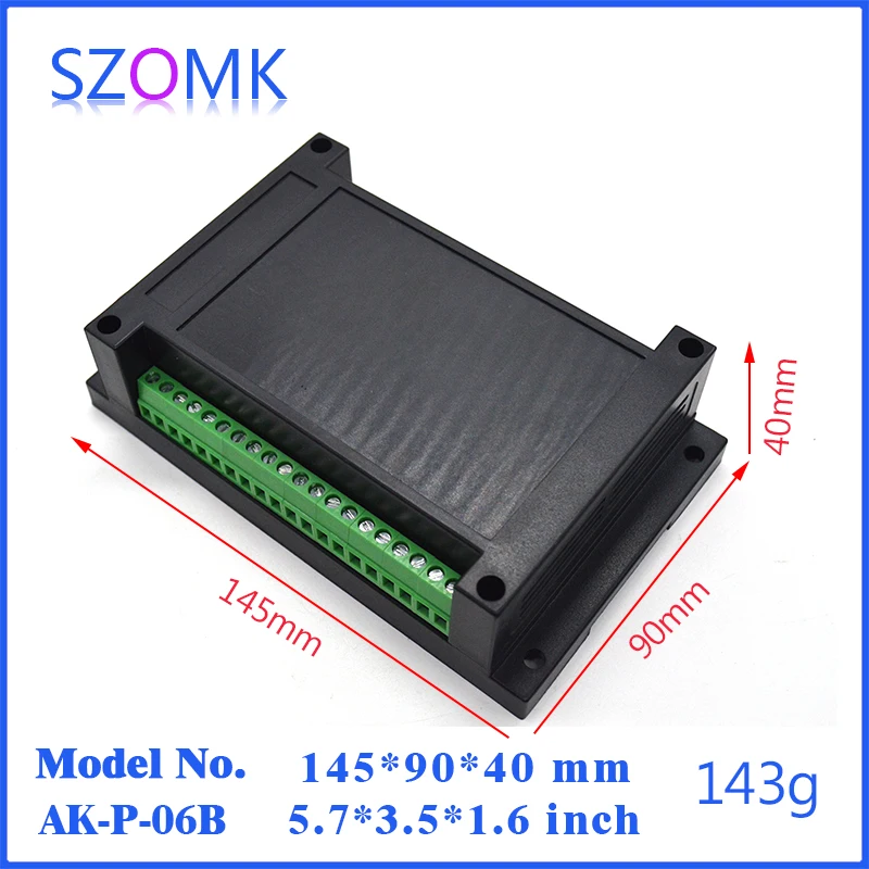 

SZOMK Din rail box plastic instrument enclosure housing (10Pcs) 145*90*40mm plastic enclosure for electronic distribution box