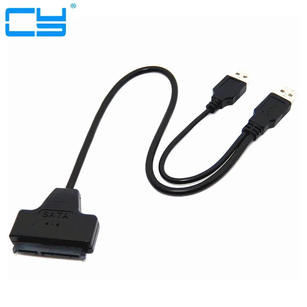 VENDA QUENTE-Adaptador de Luz Negra con puerto USB 2,0, dispositivo para SATA 7 + 15 Pin, 22 a 2,5 HDD, unidad De Disco rígido Com Cabo de Ene