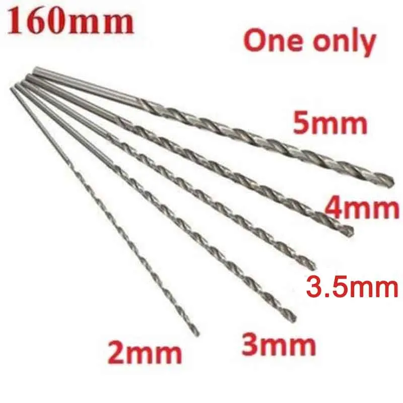 2-5mm New Diameter Extra Long HSS Straigth Shank Auger Twist Drill Bit Set 160mm