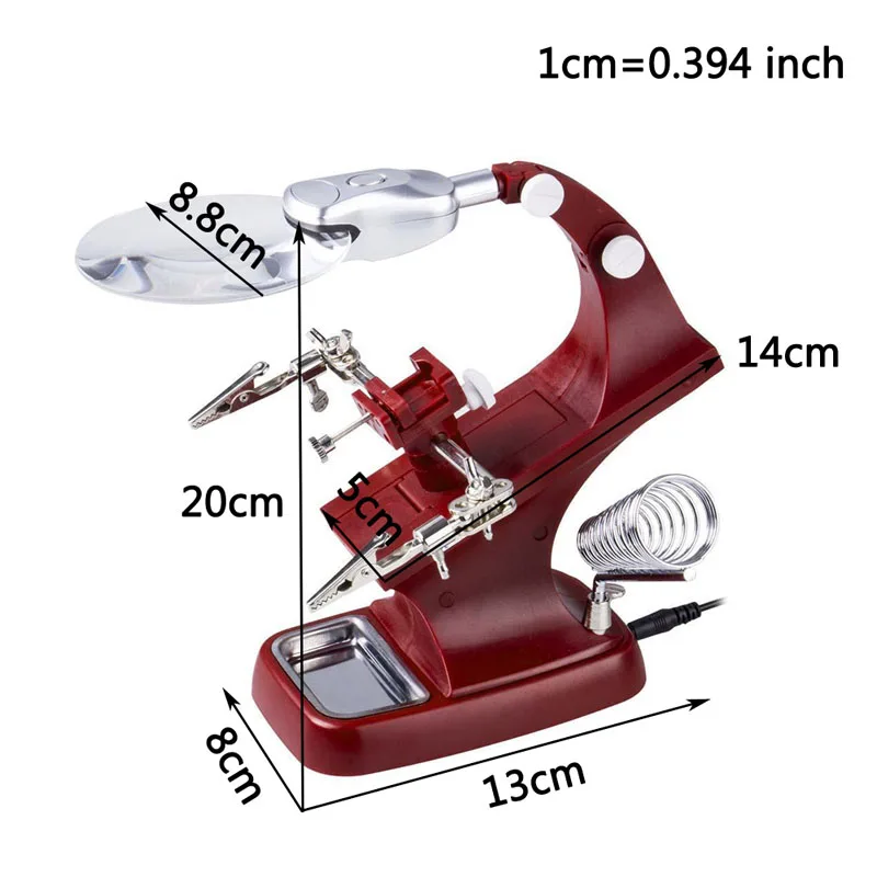 Desk Magnifier LED Light Soldering Iron Stand Clamp Clip Helping Hand Lens Clamp Tool