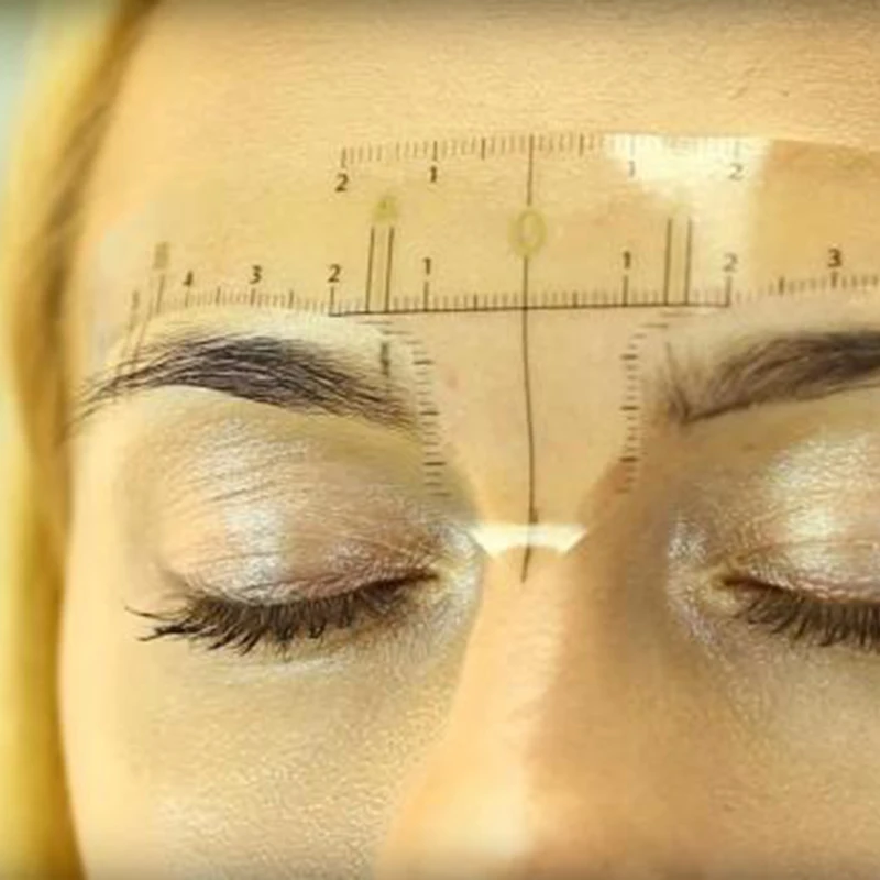 Disposable Tattoo Eyebrow Ruler Stickers Shape Tool Microblading Guide Permanent Makeup Transparent Measurement Stencil Template