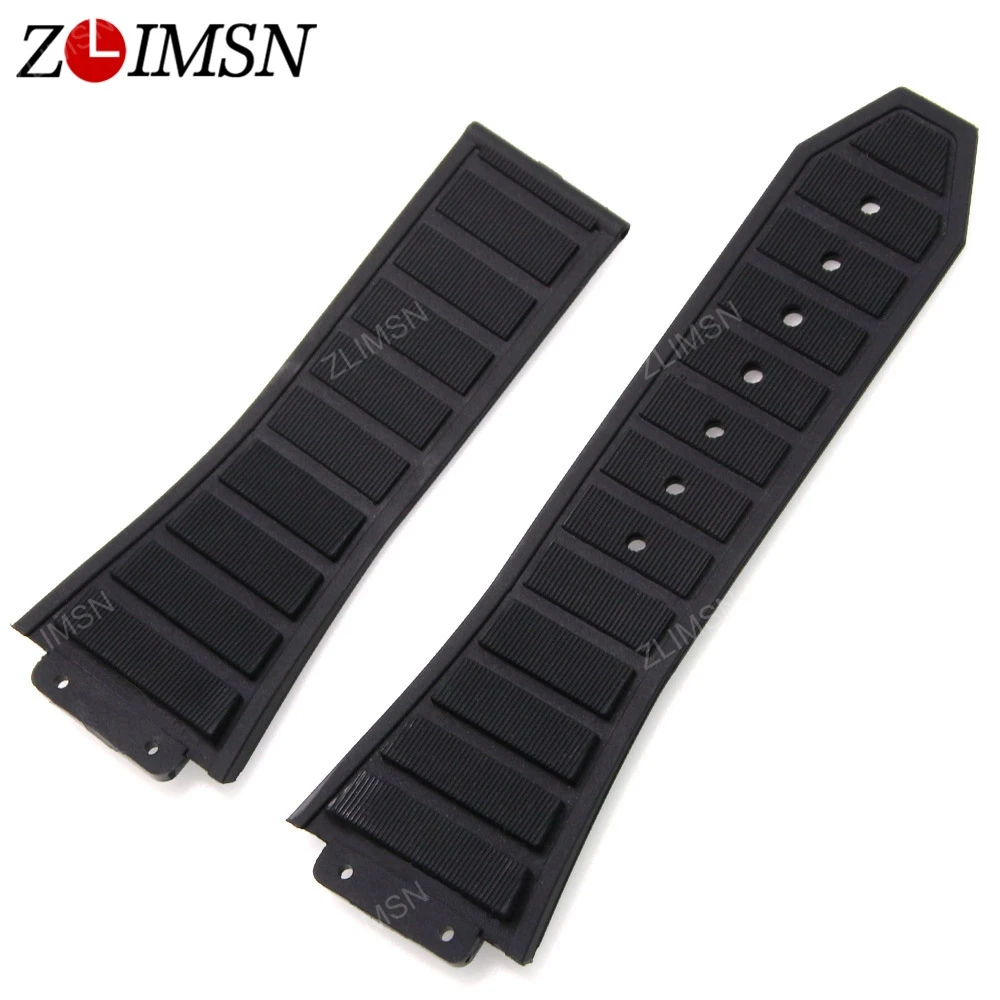 ZLIMSN Watchbands 30mm x 20mm Men Sport Black Diving Silicone Rubber Watch Band Strap Without Buckle Relojes Hombre 2017 HUB330