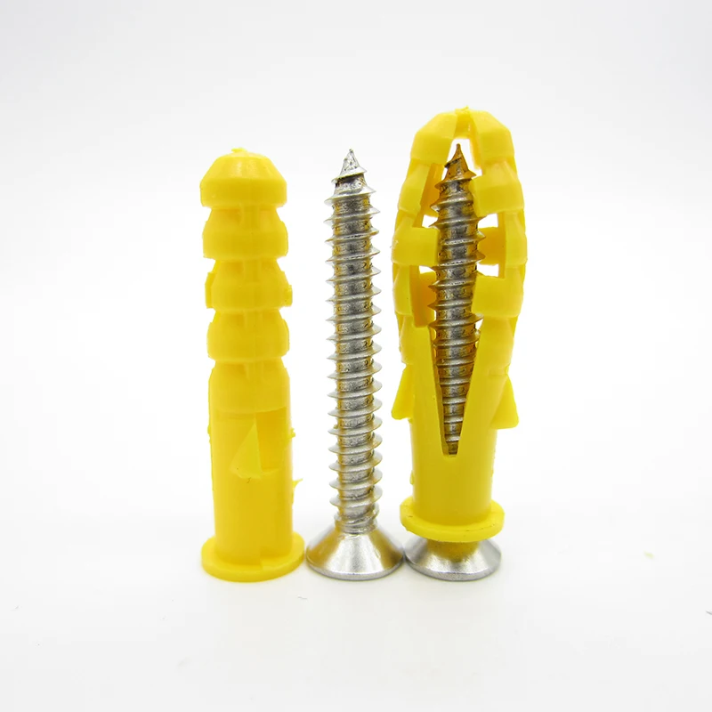 6*30  8*40  10*50 Plastic Expansion Wall Plug Screw Fixings +304Stainless Steel Self-Tapping Screws Fastener Hardware Kit