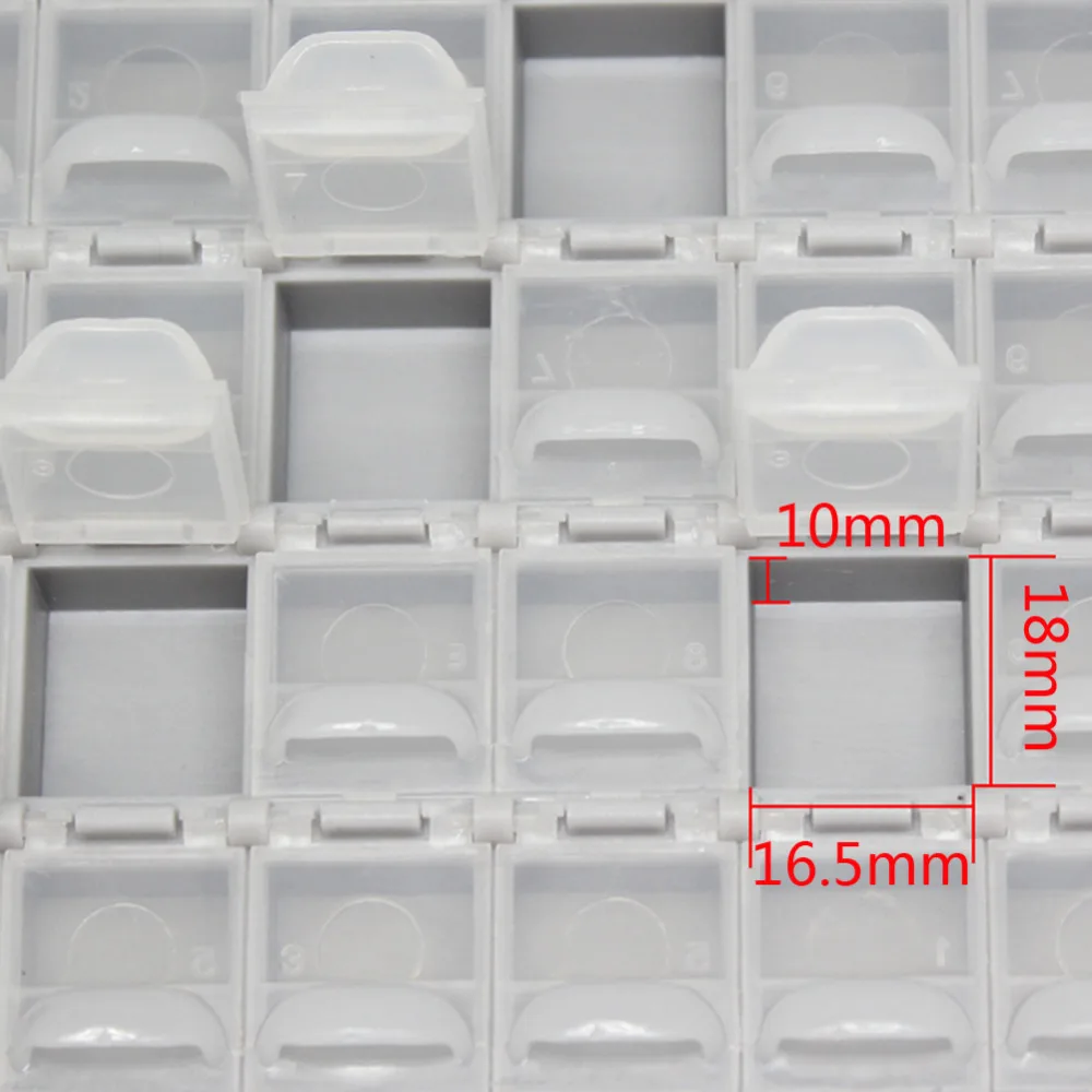 AideTek 2 Unit Resistor Kapasitor Elektronik SMD Kotak Penyimpanan & Mengatur 0603 0402 0805 1206 Kotak Alat Plastik 2BOXALL