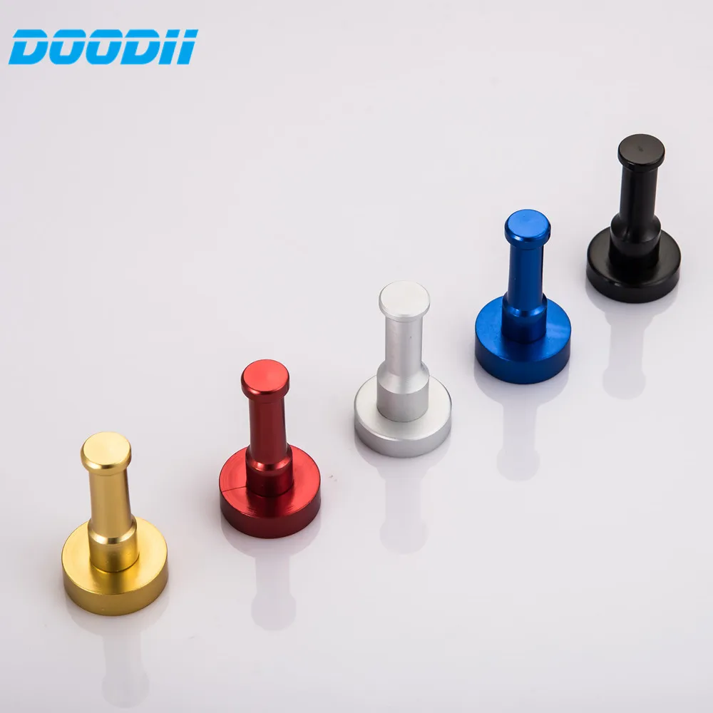 DooDii 5pcs/lot 5 colors Anodized Aluminum Wall Hook Coat Bag Hat Hanger Robe Hooks Wall Hanging Hooks Home Bathroom Wall Holder