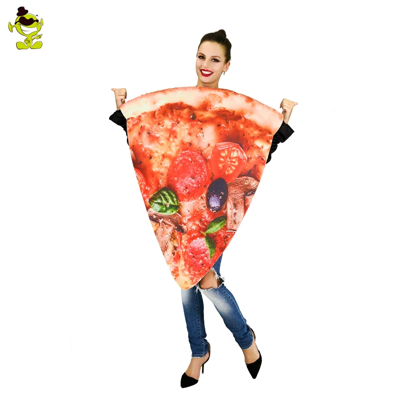 Adults Unisex Pizza Slice Costume Food Cartoon Jumpsuit  Funny Party Cosplay Performance