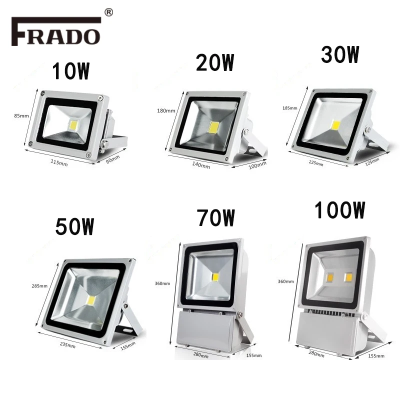 Wasserdichtes LED-Flutlicht, 10 W, 20 W, 30 W, 50 W, IP65, Flutlicht, Reflektor, 220 V, Strahler, Outdoor-Gartenlicht, Außenbeleuchtung – Detail 14