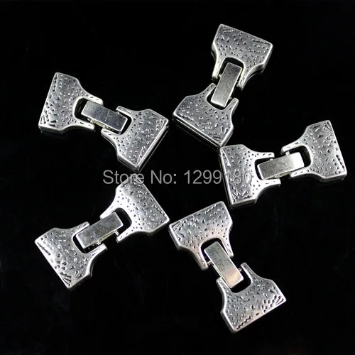 5sets Fashion Fold Over Lobster Clasp Necklace Hook Findings Bails For Pendant Bracelet  Hole:2.5x15.2mm Length:36mm 1.42inch