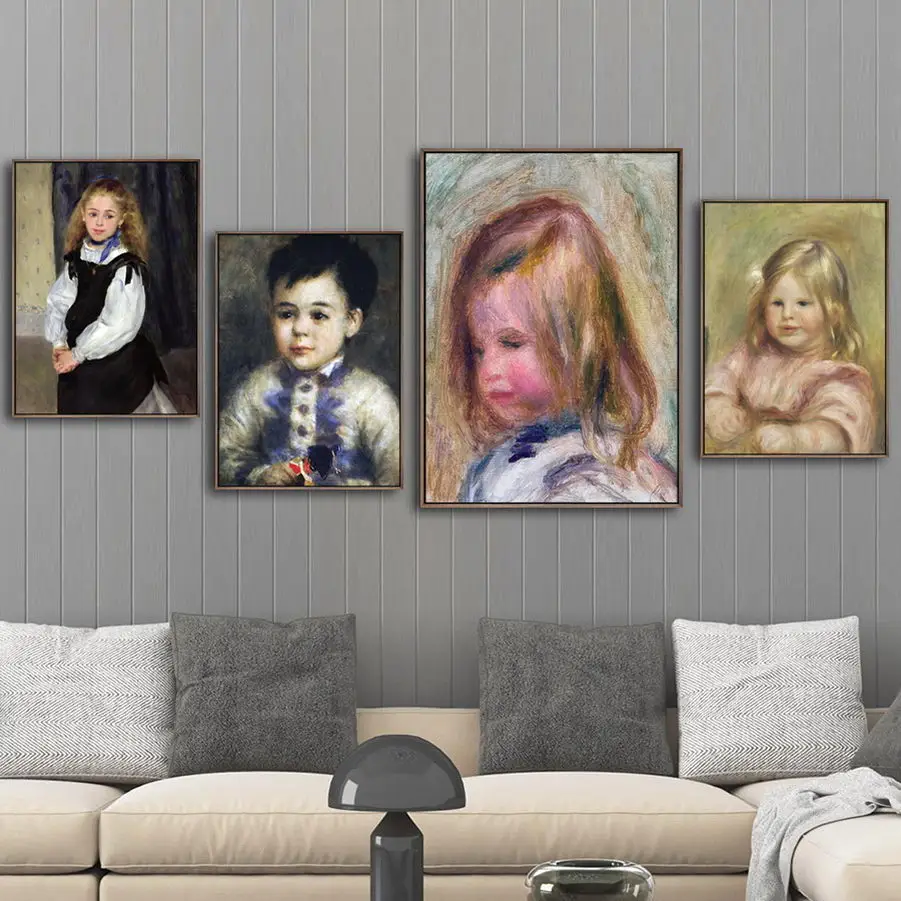 Home Decoration Print Canvas Art Wall Pictures Poster Canvas Printings Paintings French Pierre-Auguste Renoi Child