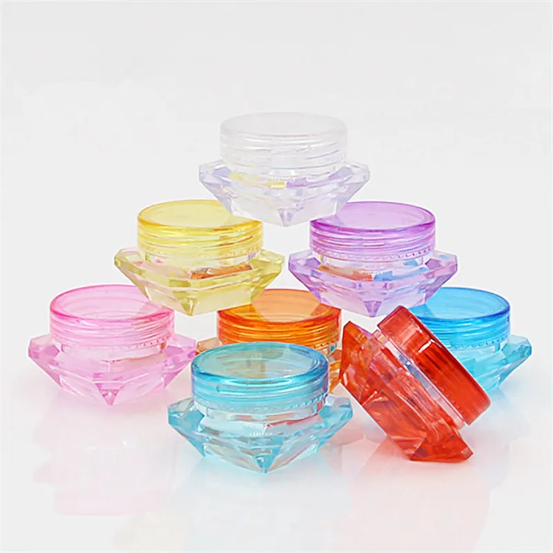 50Pcs/Lot Cosmetic Container Makeup Cream Nail Art Lip Balm Containers For Storage Refillable Bottle Travel Portable Plastic Jar