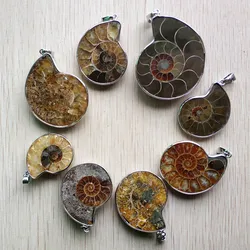 Wholesale 8pcs/lot fashion Natural Stone Ammonite Snail shell pendants for diy jewelry Accessories making free shipping