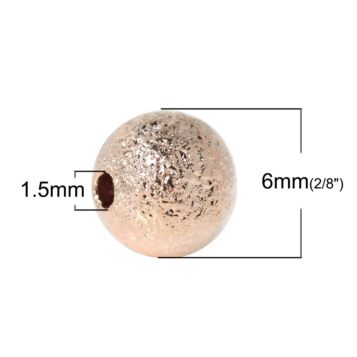 DoreenBeads Brass Spacer Beads Round rose gold color About 6mm( 2/8