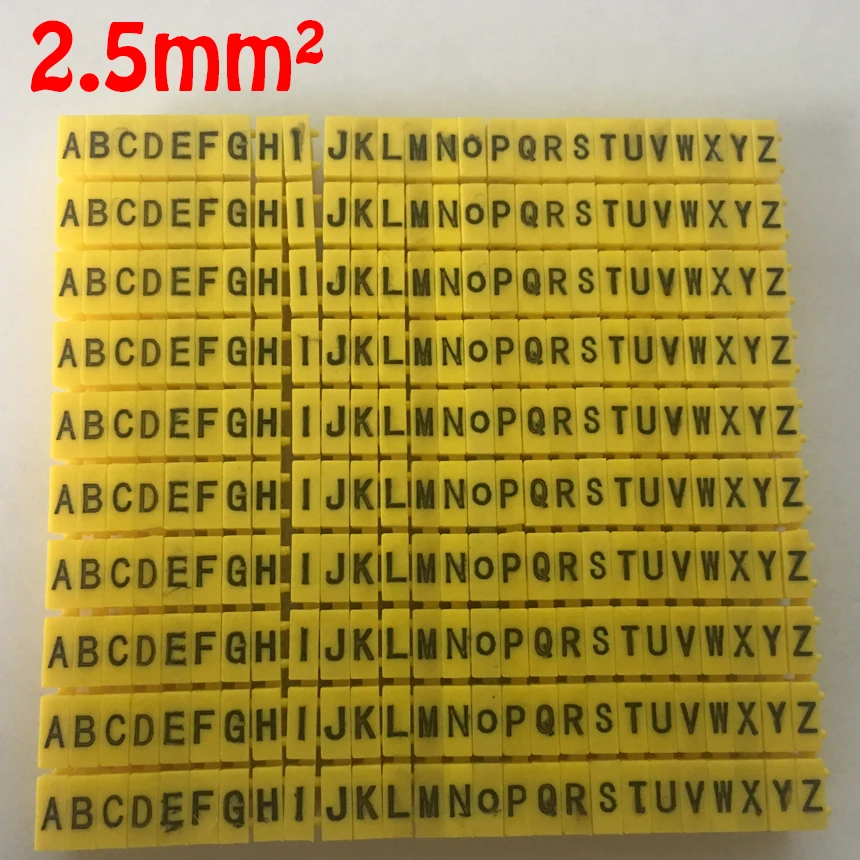 

260pcs/Lot A-Z ABCDEFGHIJKLMNOPQRSTUVWXYZ English Letter 2.5mm2 CAT 6 Clip Network Ethernet Wire Number Label Tube Cable Marker