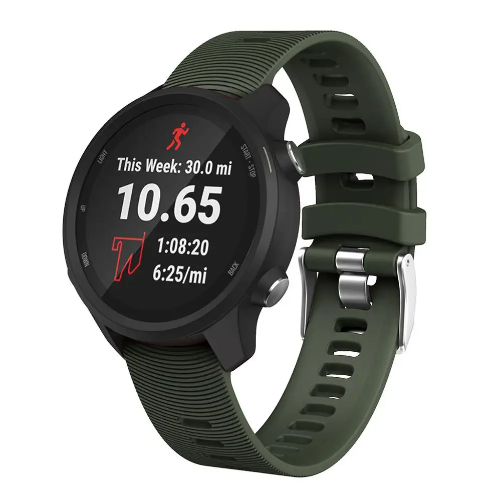 กีฬาซิลิโคนสายนาฬิกาสำหรับ Garmin Forerunner 245 สร้อยข้อมือสมาร์ทนาฬิกาอุปกรณ์สวมใส่