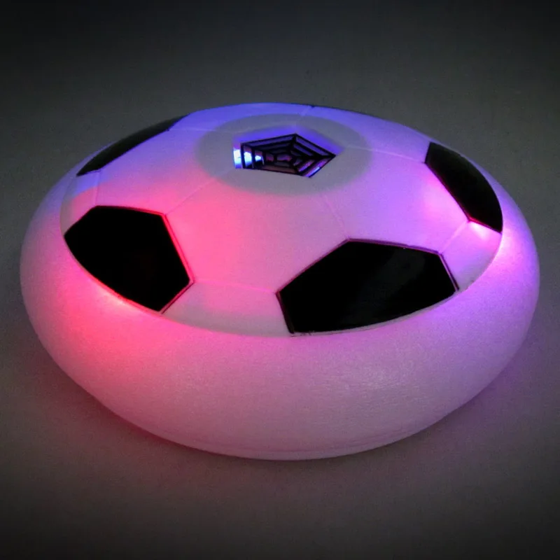 

Air Power Soccer Disc Multi-surface Hovering Gliding Toy,Indoor Floating Led Light Flashing Football game baby toys for children