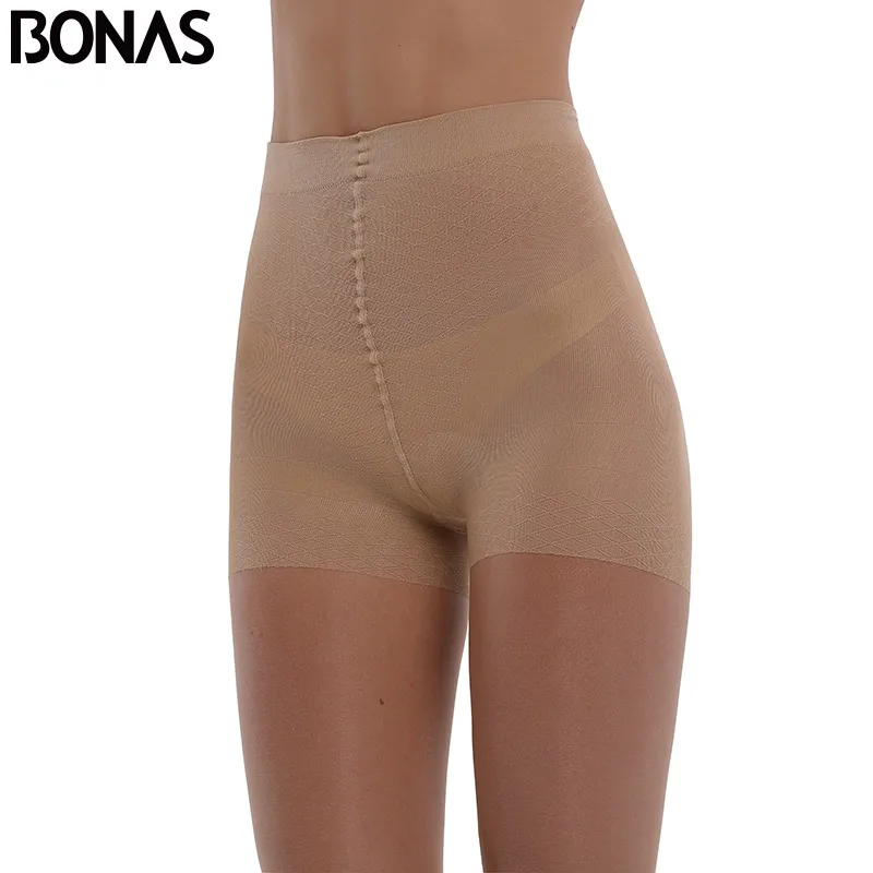 BONAS 20D Summer Sun Protection Tights Women Sexy High waist Nylon Breathable Pantyhose Girl Stretchy Resistant Slim Stockings