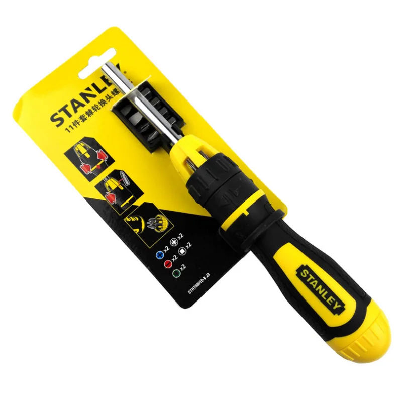 Stanley 11pcs multi-purpose ratchet screwdriver set electrician good ratcheting screwdrivers toolkit replacement bit in handle