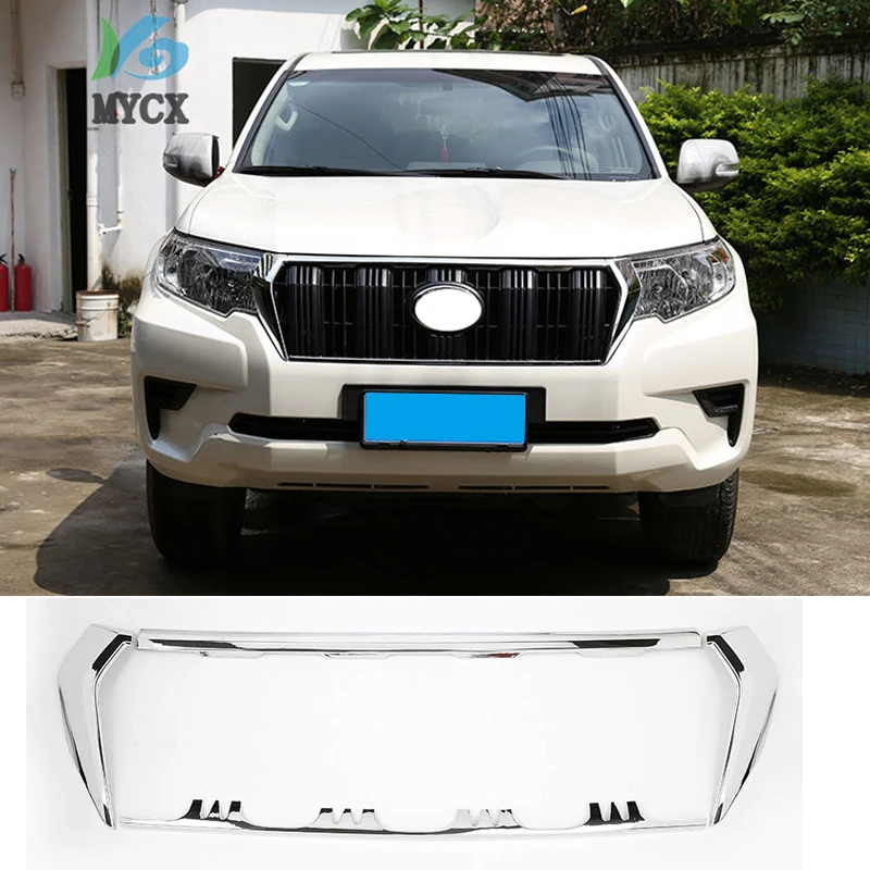 For Toyota Land Cruiser Prado FJ150 150 2010-2018 ABS Chrome Front Grill Decoration Frame Trim Car Accessories