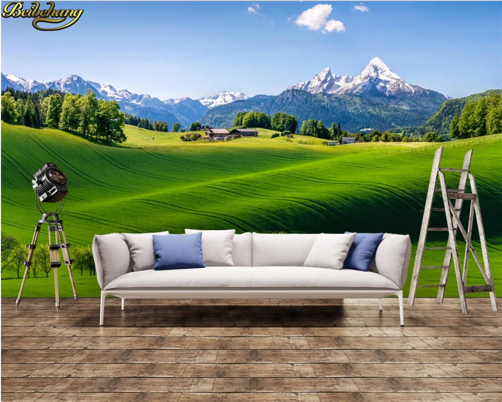 beibehang Custom photo wallpaper mural fresh green rural scenery backdrop decorative painting wall papers home decor