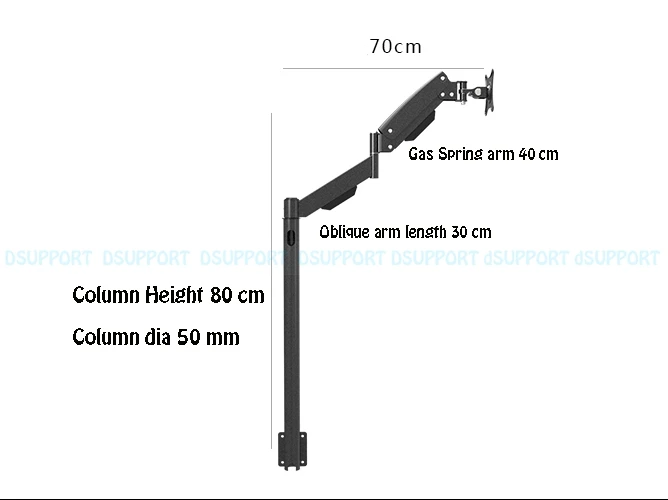 Imagem -04 - Heavy Duty Monitor Lcd Floor Stand Fixo tv Mount Braço Suporte Monitor de Computador Sofá Lado Ld216 13 27